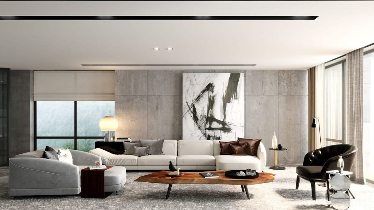 A calm living space controlled from a single interface